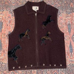 Brown Wool Horse Vest
